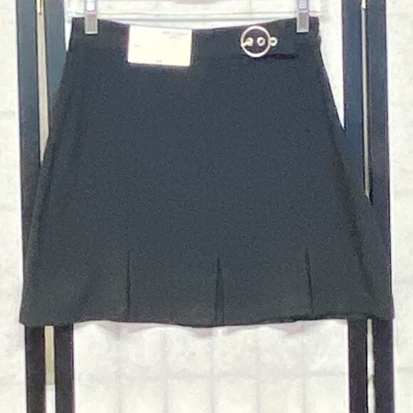 Arizona Jean Company Dresses & Skirts - Arizona Jean Co Black A-Line Mini Skirt S Box Pleat Self-Belt Side Zip NWT